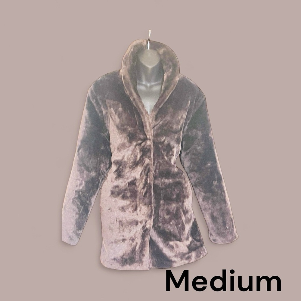 Elegant Plush Brown Teddy Jacket